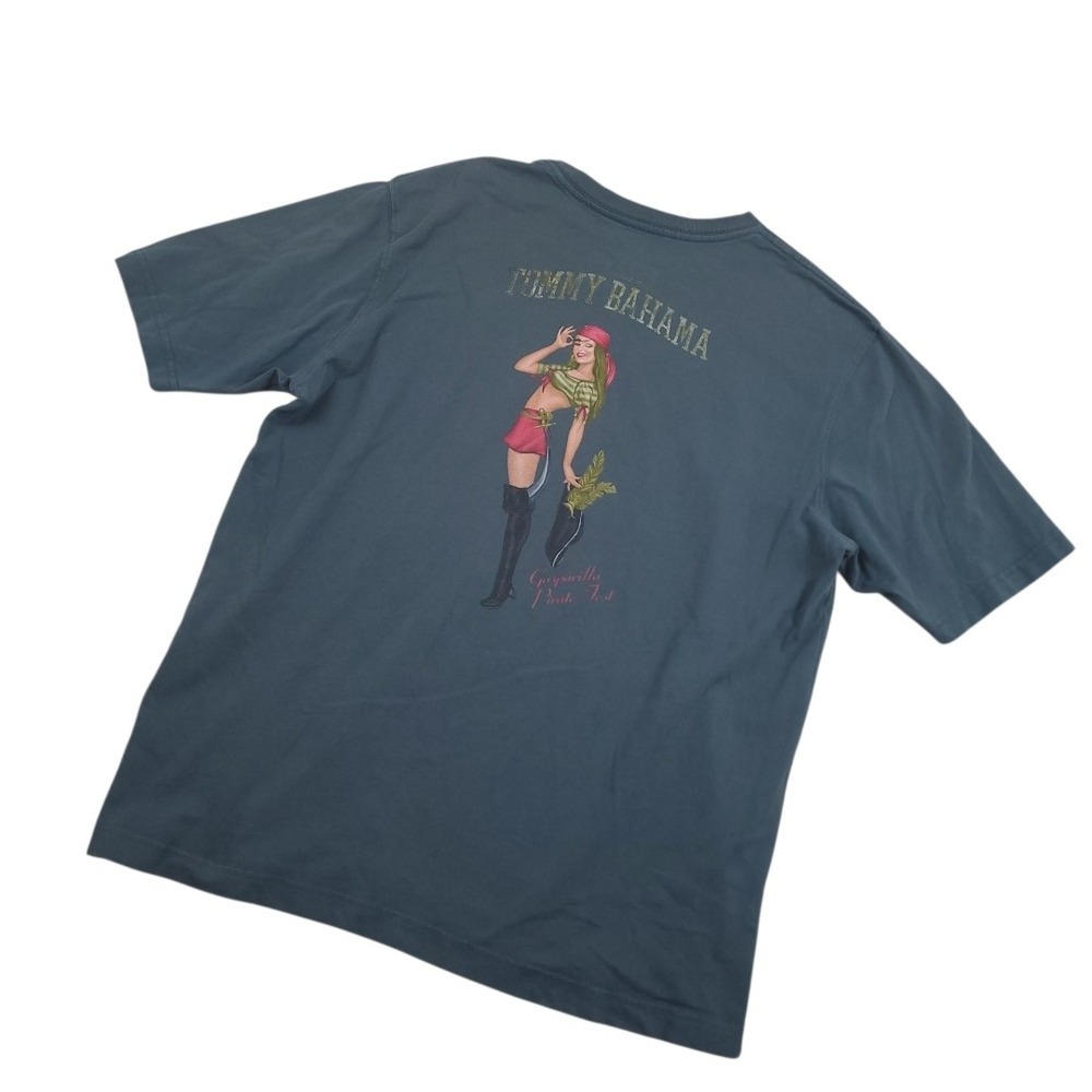 Tommy Bahama Mens Gasparilla Pirate Fest T Shirt Medium Blue Tampa Florida Tee